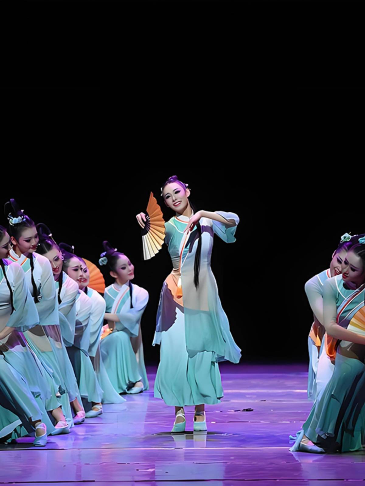 Intoxicated spring-dance costume costumes fanning children's classic Chinese Wind Square dance costumes