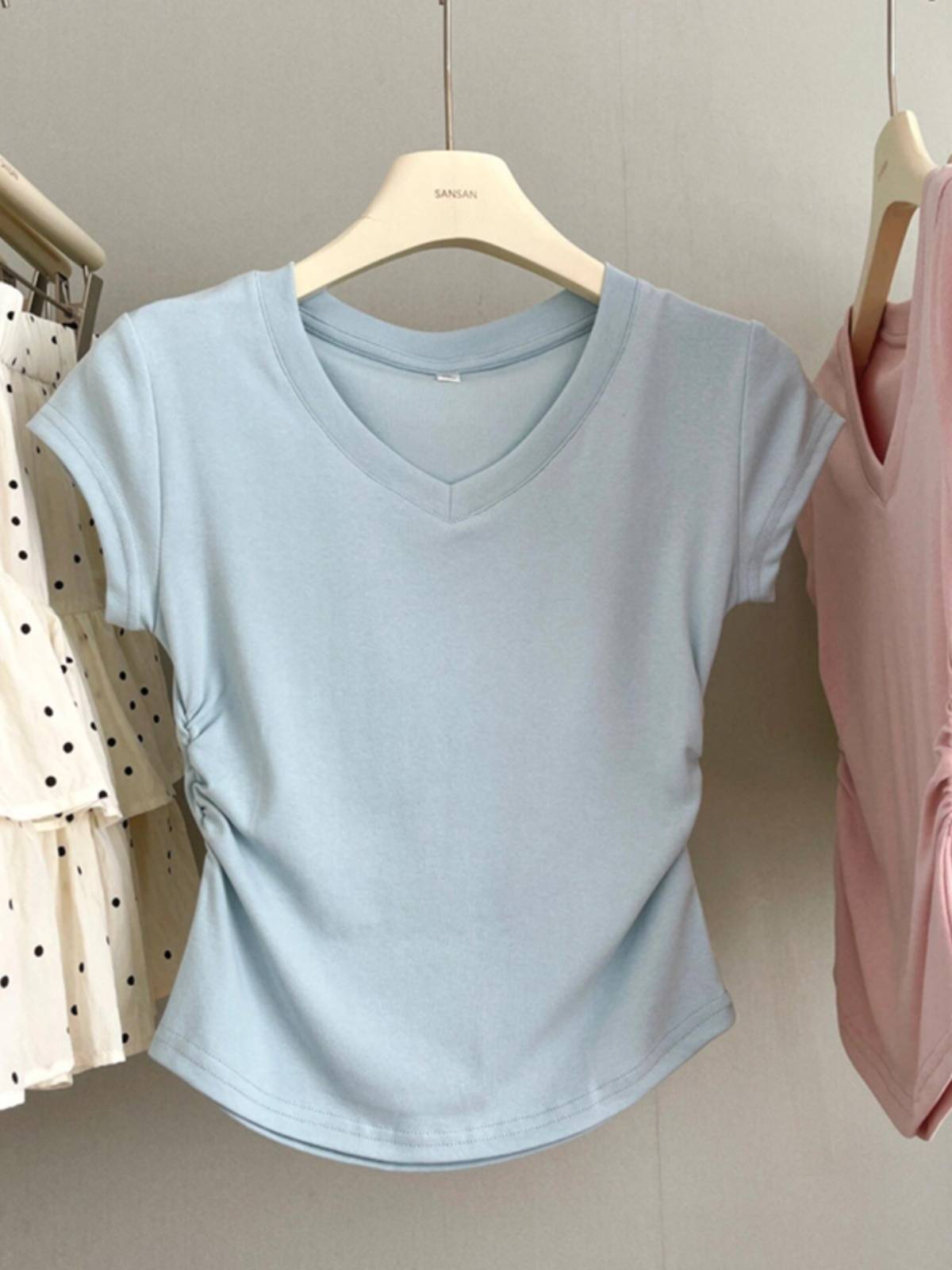 Short dance dance practice service female short -sleeved modern dance student art test top adult Chinese classical dance -shaped clothing