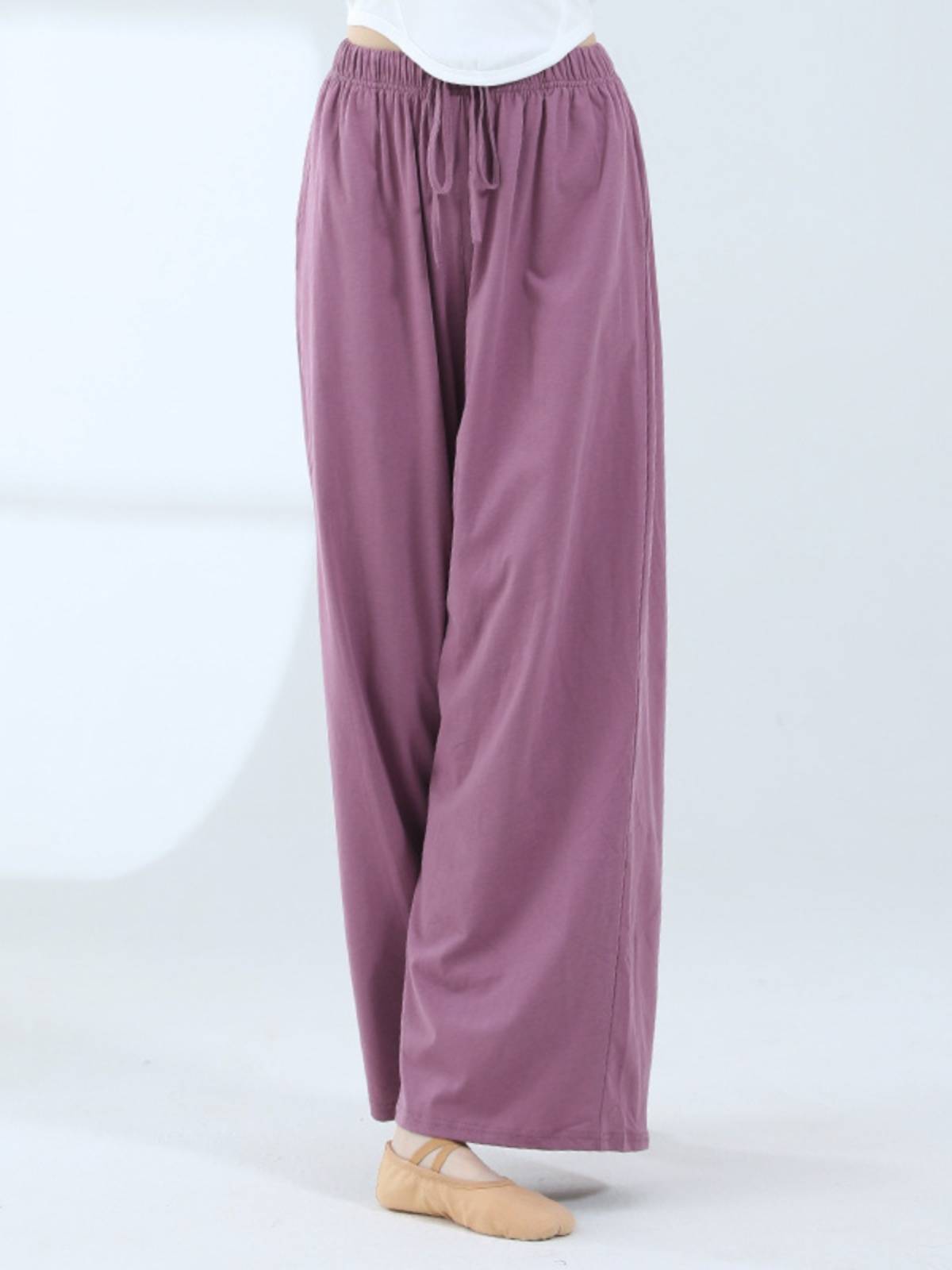 Modern dance pants wide -leg practice pants female Xia thin high waist high waist loose straight adult classical dance pants
