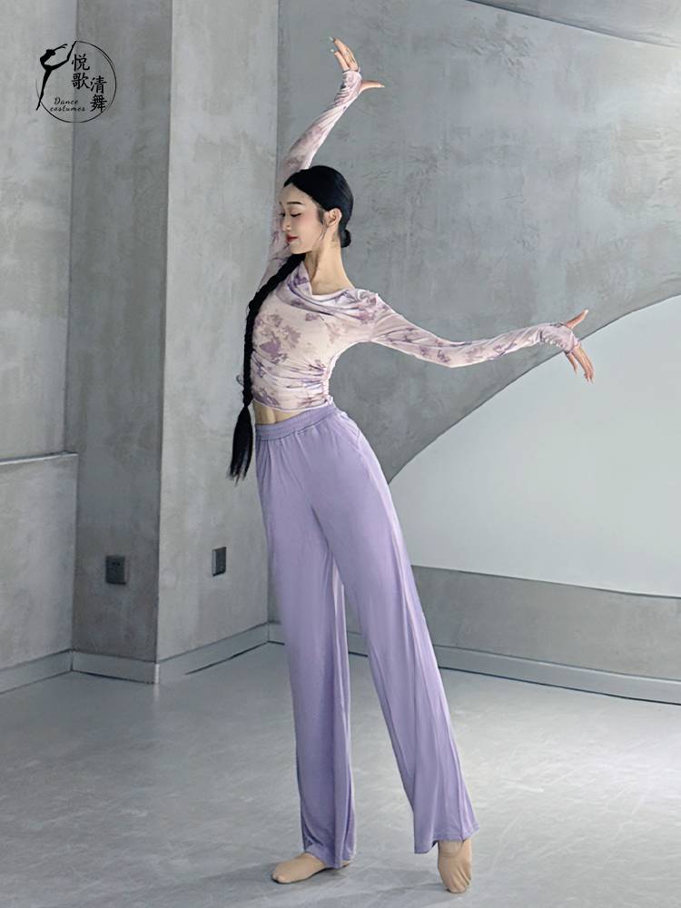 Classical dance gauze modern dance clothes Chinese dance exercise summer net yarn fashion dance top women's new style