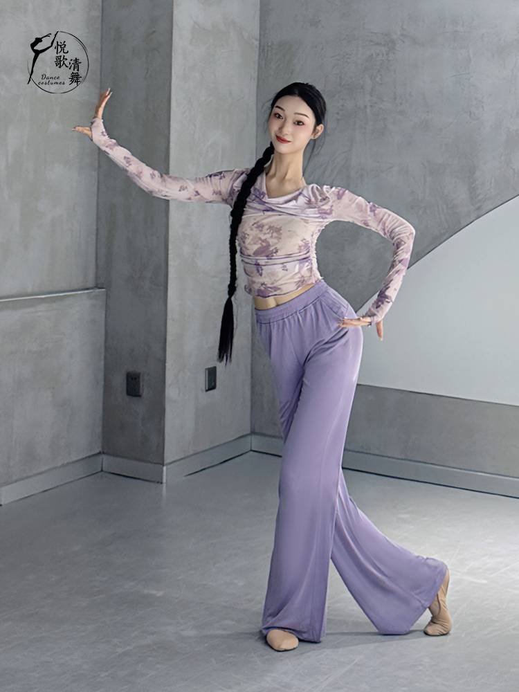 Classical dance gauze modern dance clothes Chinese dance exercise summer net yarn fashion dance top women's new style