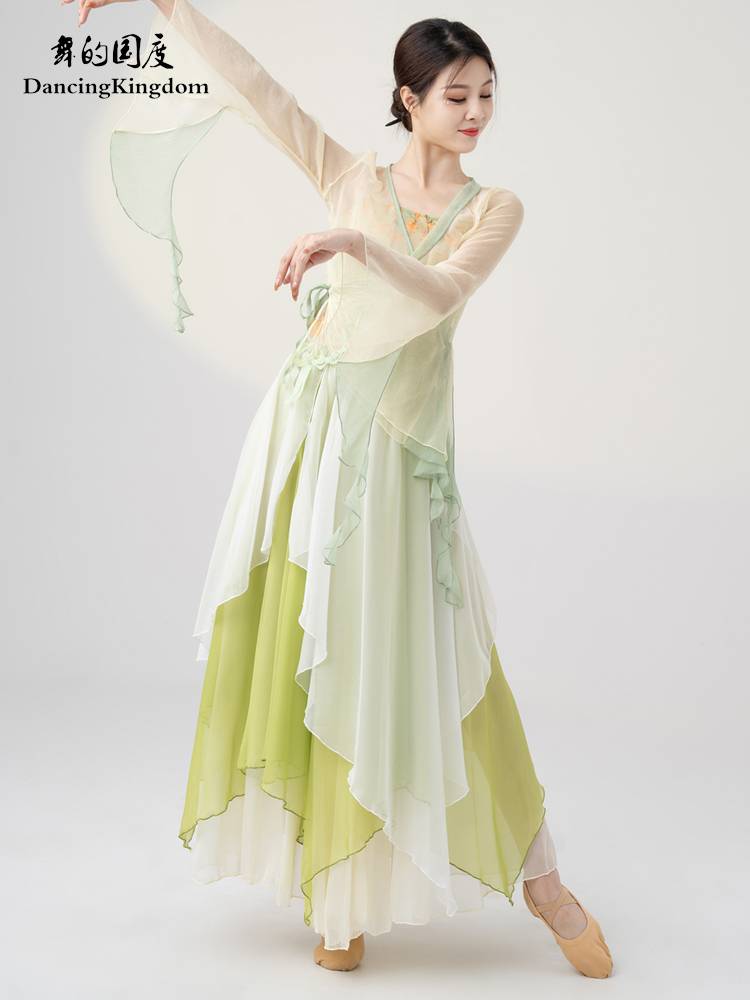 Dance national classical dance clothing female elegant fairy practice clothes butterfly gauze adult shirt national style performance service
