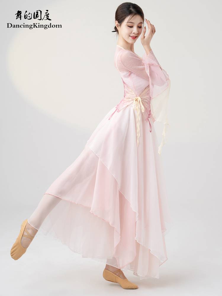 Dance national classical dance clothing female elegant fairy practice clothes butterfly gauze adult shirt national style performance service