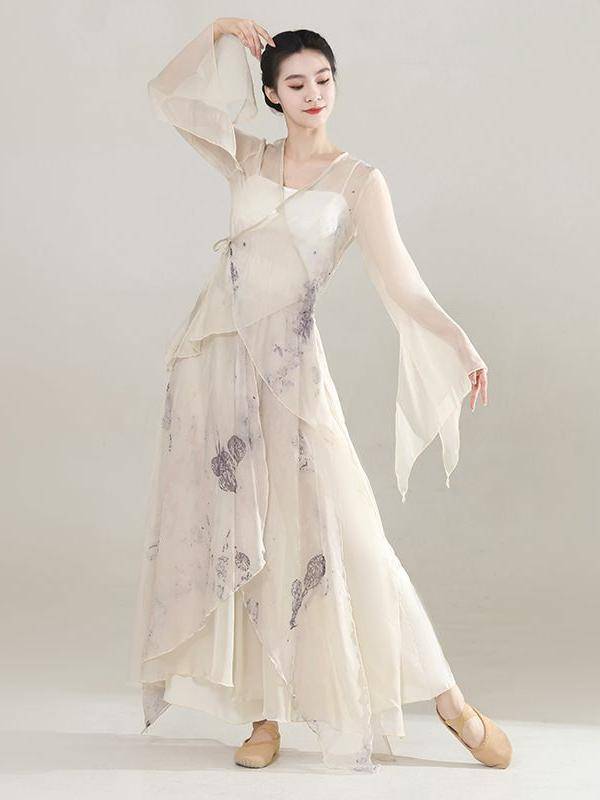 Classical dance clothing female elegant fairy -qi top rhyme yun clothing practice service Chinese performance service art test classical dance service