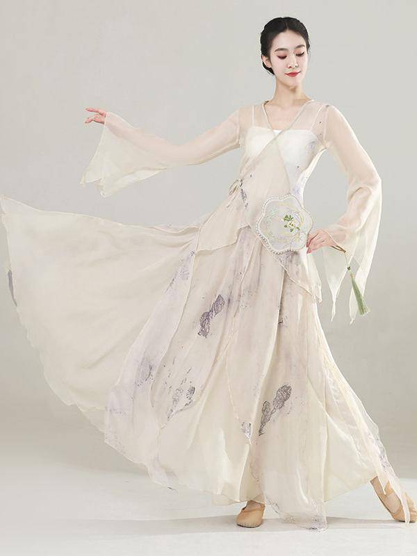 Classical dance clothing female elegant fairy -qi top rhyme yun clothing practice service Chinese performance service art test classical dance service
