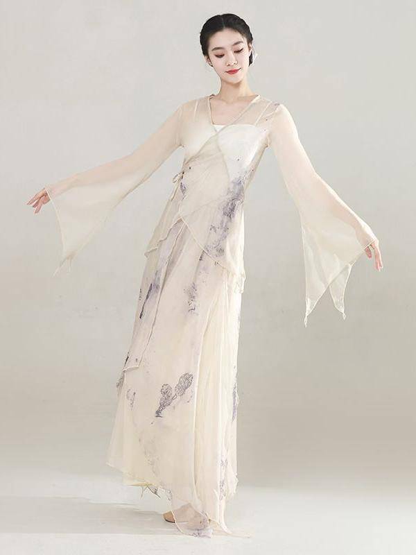 Classical dance clothing female elegant fairy -qi top rhyme yun clothing practice service Chinese performance service art test classical dance service