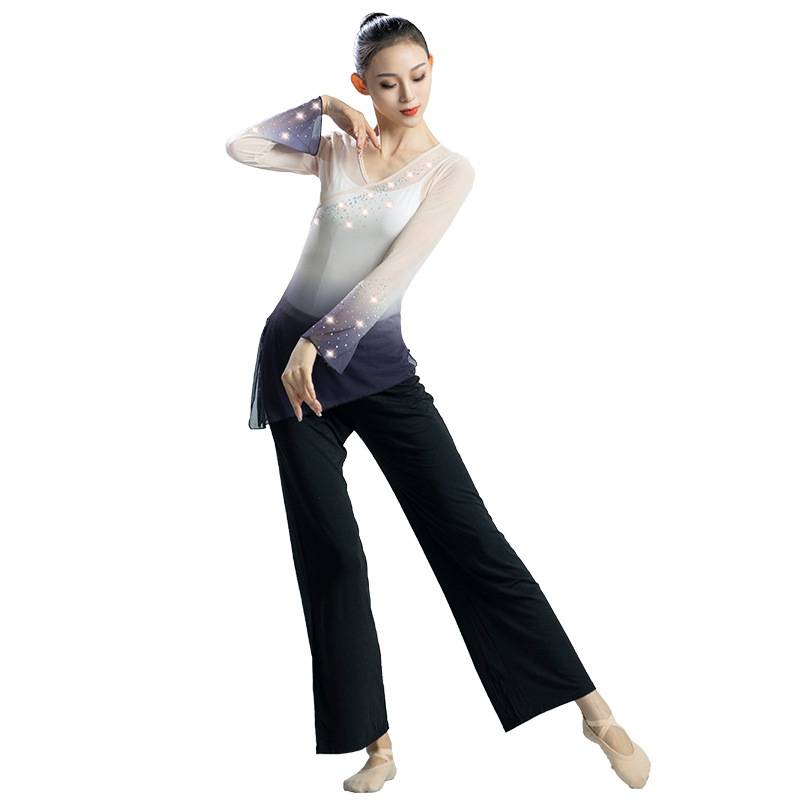 Classical Dance Gradm Change Dance Dance Dance Performance Long -sleeved Performance Service Chinese Dance Art Test National Nets Top Girl