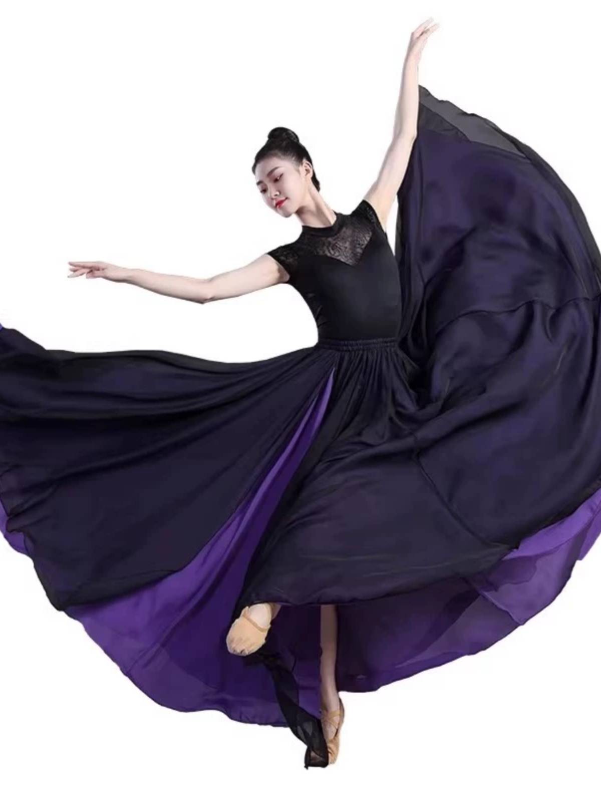 720 degrees on both sides of dance long skirt classical dance Chinese style half -body gauze dance skirt performance performance big skirt