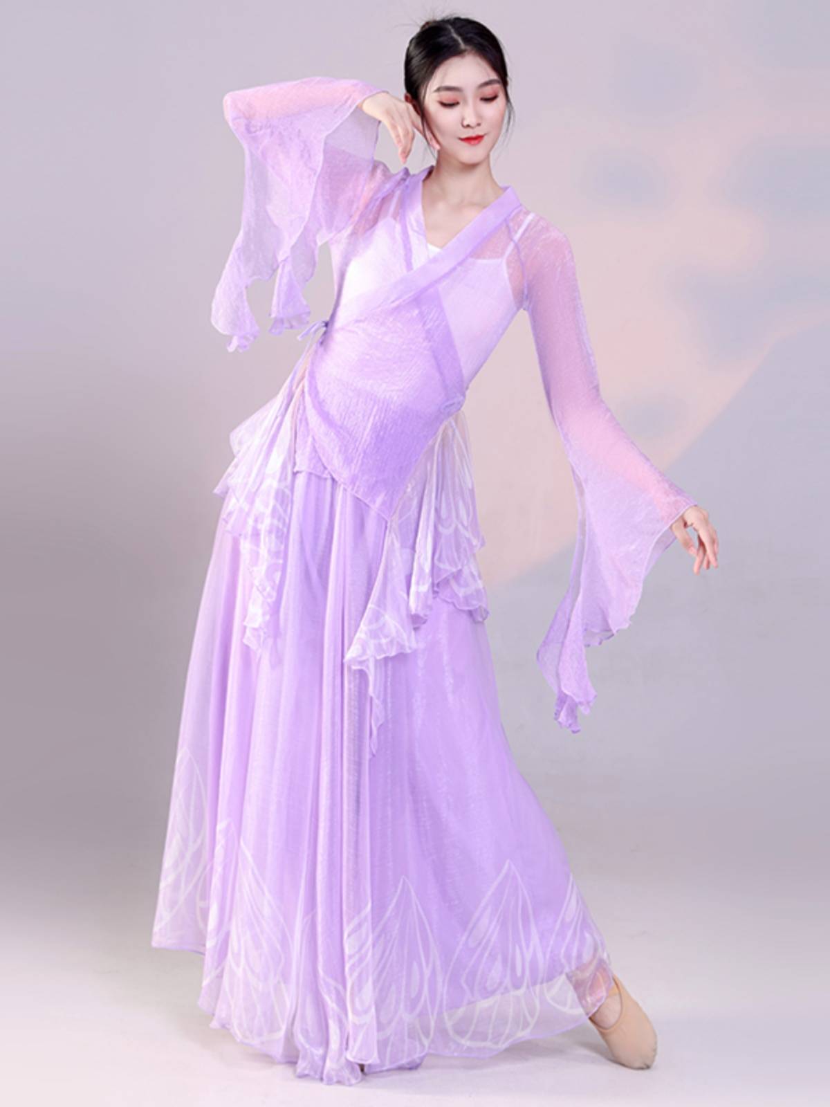 The new classical dance yarn clothing female fairy, elegant Chinese style dance clothes, practice clothes, show skirt trousers