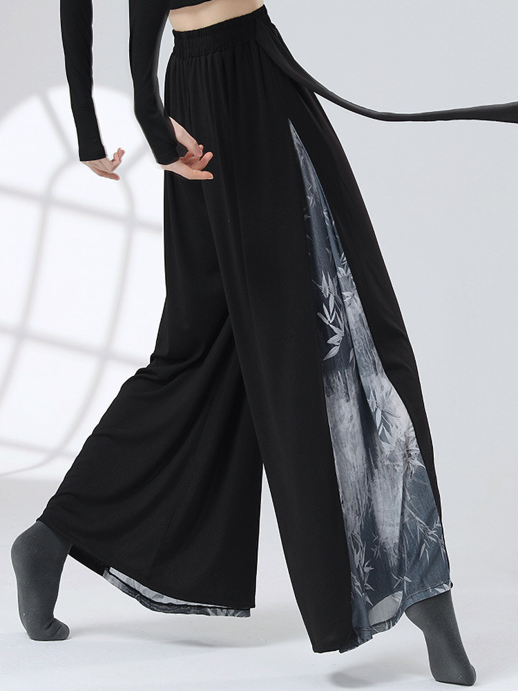 Chinese style dance pants Modern classical dance service female elegant body rhyme ink and ink loose dancing performance skirt pants