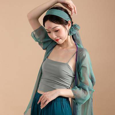 Classical dance green snake dance clothing set gauze, elegant green green ancient style performance training past life and present life dance clothing