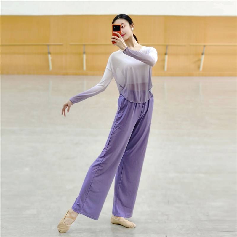Classical dance gauze D performance service women's elegant blouse loose body rhyme Chinese dance service professional dance practice service
