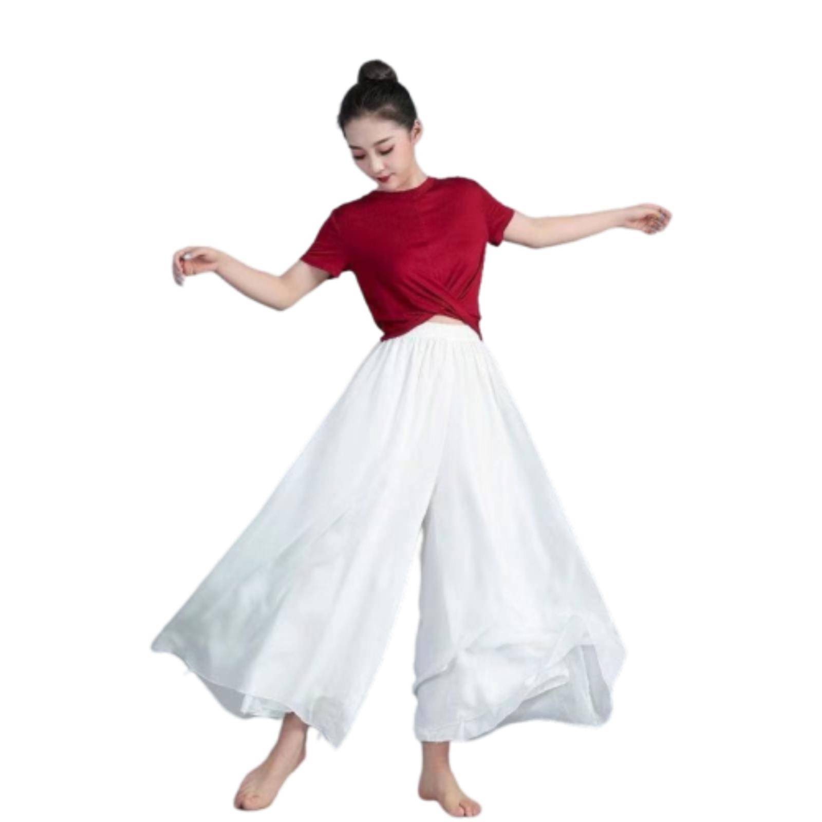 Gauze Pants Classical Dance White Dance Dance Skirt Pants Dancing Pants Ferry Ferry Female Women's wide -leg Pants 2023 new models