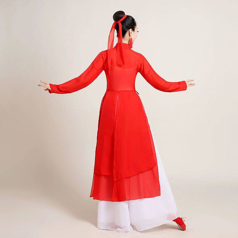 Wanjiang Dance Service Classical Dance Practice Fan Dance Chinese Wind Gauze Covered Powder Robe Adult Female Pipa