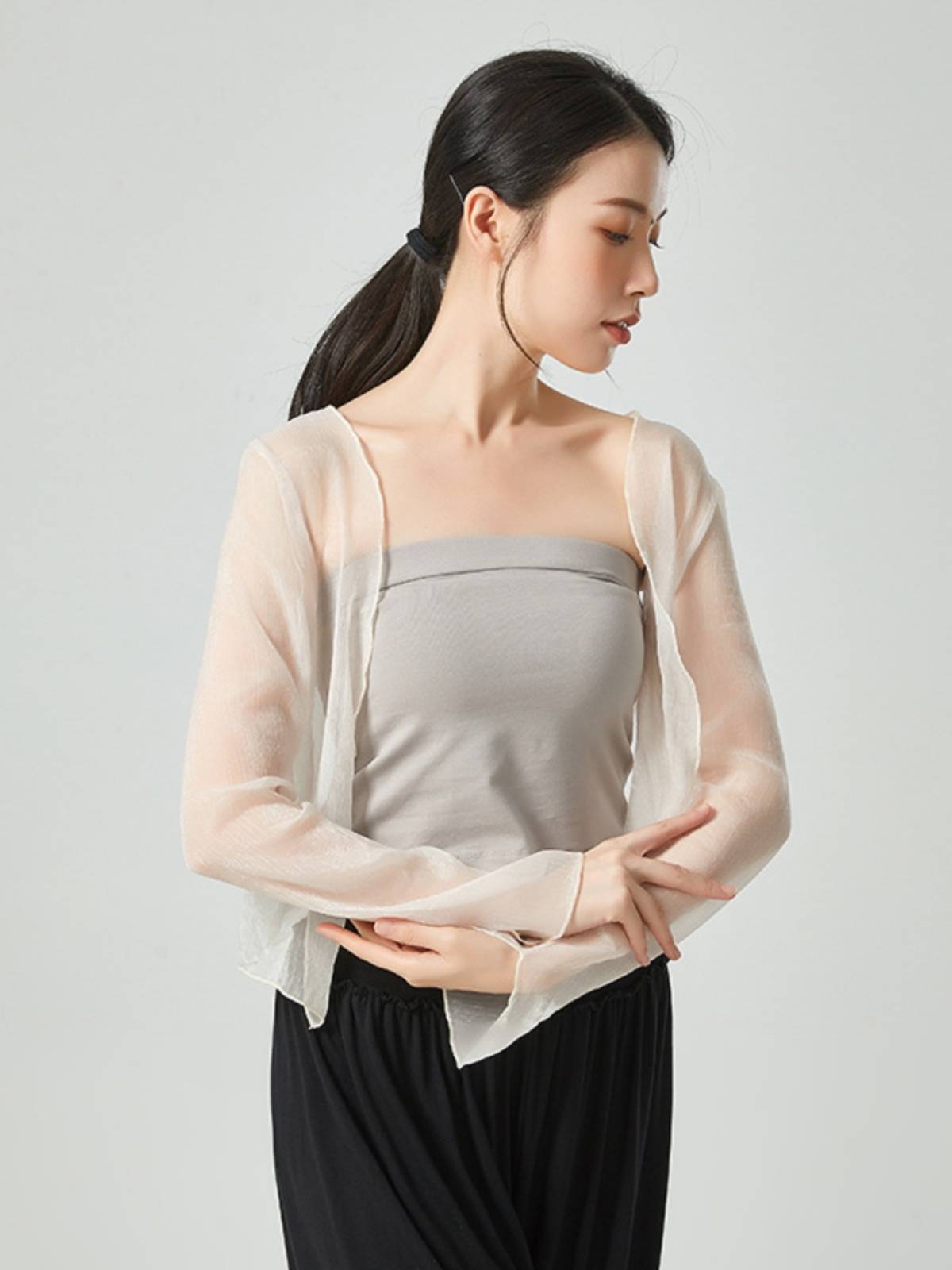 Classical dance service new body rhyme chiffon gauze jacket loose and elegant top Chinese style modern dance exercise karma autumn
