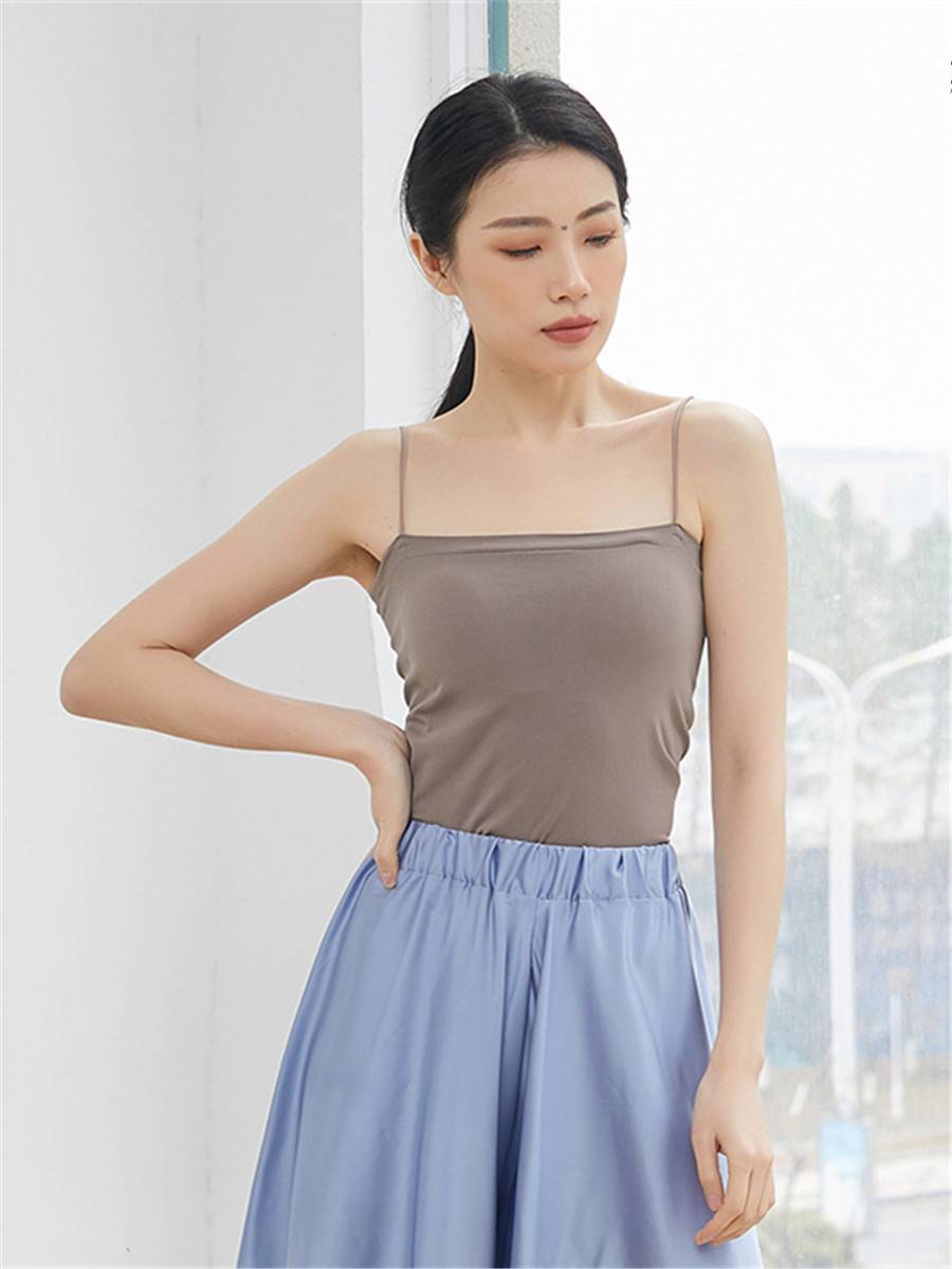 Modern practice dance dance camisole without steel rim with chest pad female ballet classic dance yoga clothes black inside