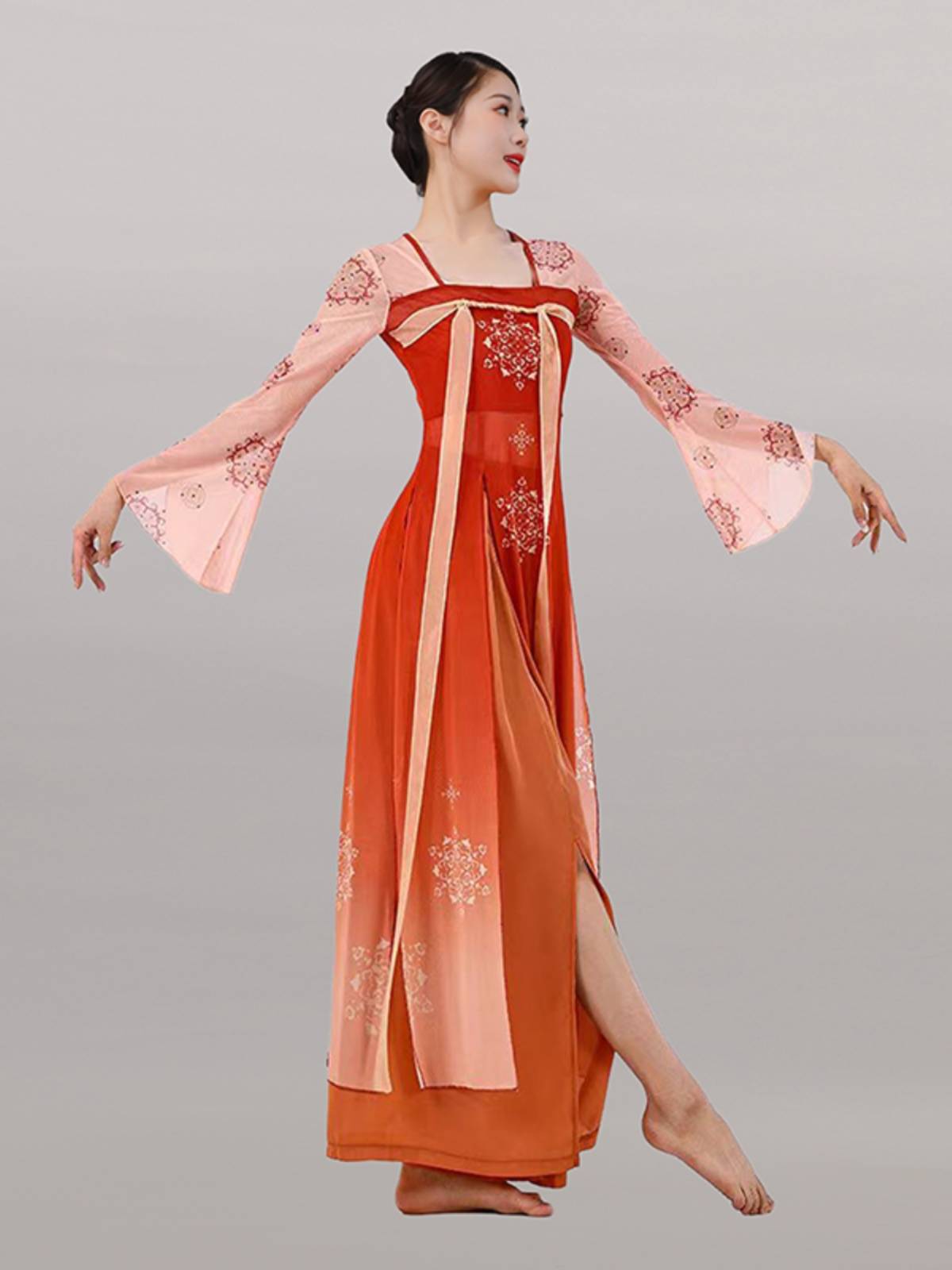 Classical dance service girl elegant and breasts Han Tang ancient style Chinese dance watch show gauze body rhyme exercise skills test service