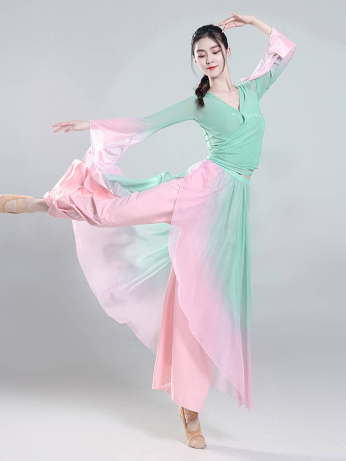 Classical dance clothing female practice clothes, net ya, rhyme yae, elegant immortality, Chinese national dance performance, clothing set
