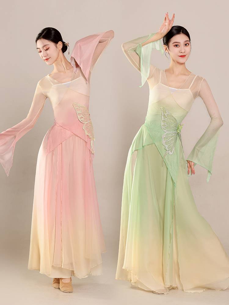 Classical Dance Gravity Butterfly Warves Practice Delivery Uniform Chinese Dance Practice Performance Series Set
