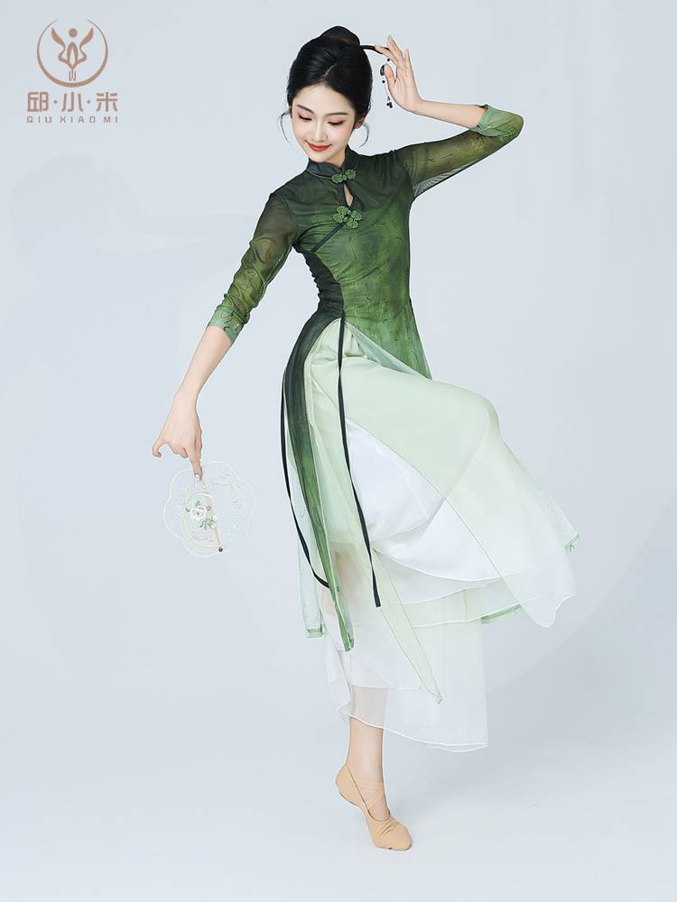 Classical dance clothing female elegant yarn clothes meritorious clothes Chinese dance dance service national style cheongsam ancient style new top