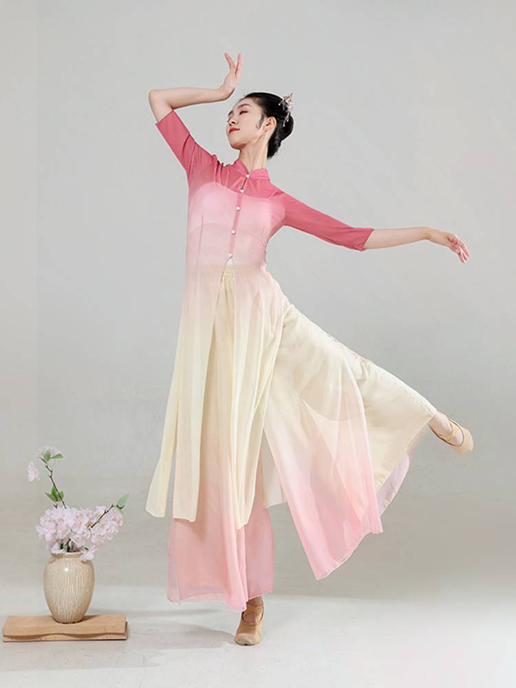 Classical dance service female elegant long gradient gap, body rhyme, Chinese dance exercise, Chinese style performance service new style