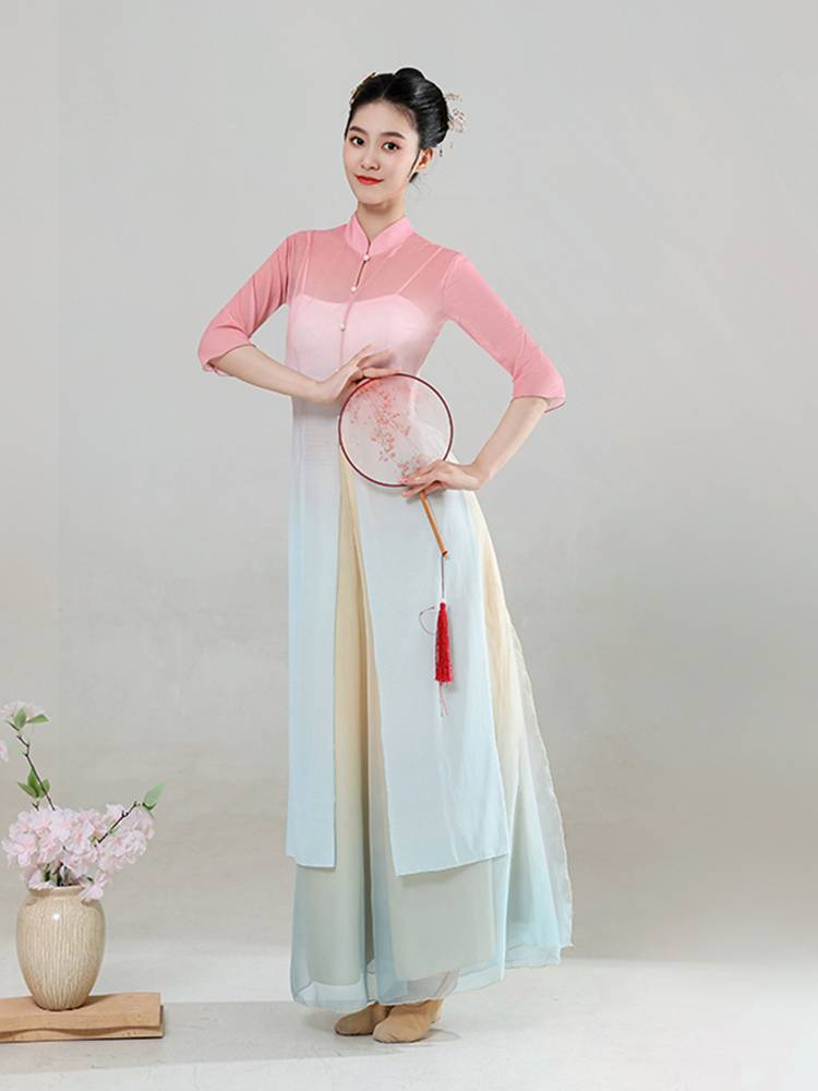 Classical dance service female elegant long gradient gap, body rhyme, Chinese dance exercise, Chinese style performance service new style