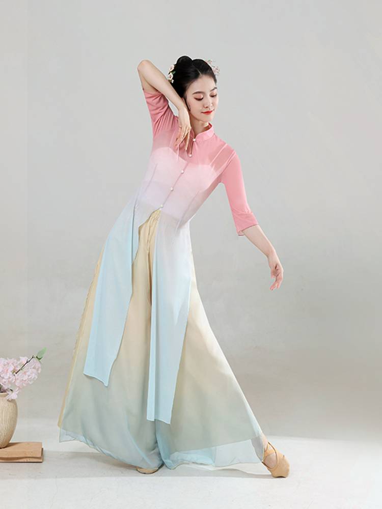Classical dance service female elegant long gradient gap, body rhyme, Chinese dance exercise, Chinese style performance service new style
