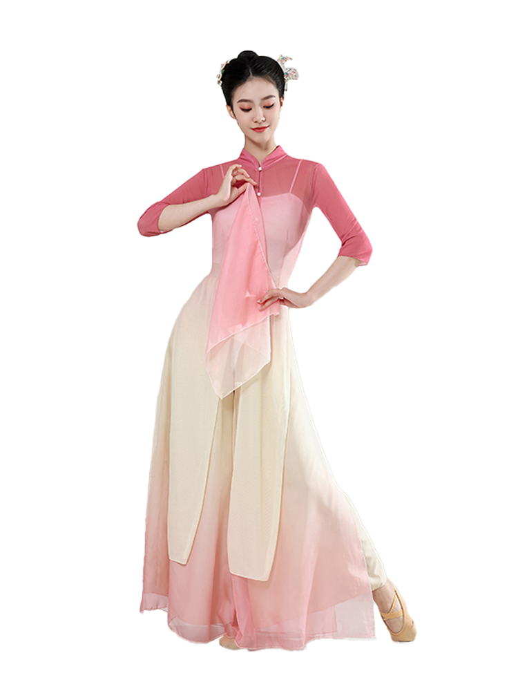 Classical dance service female elegant long gradient gap, body rhyme, Chinese dance exercise, Chinese style performance service new style