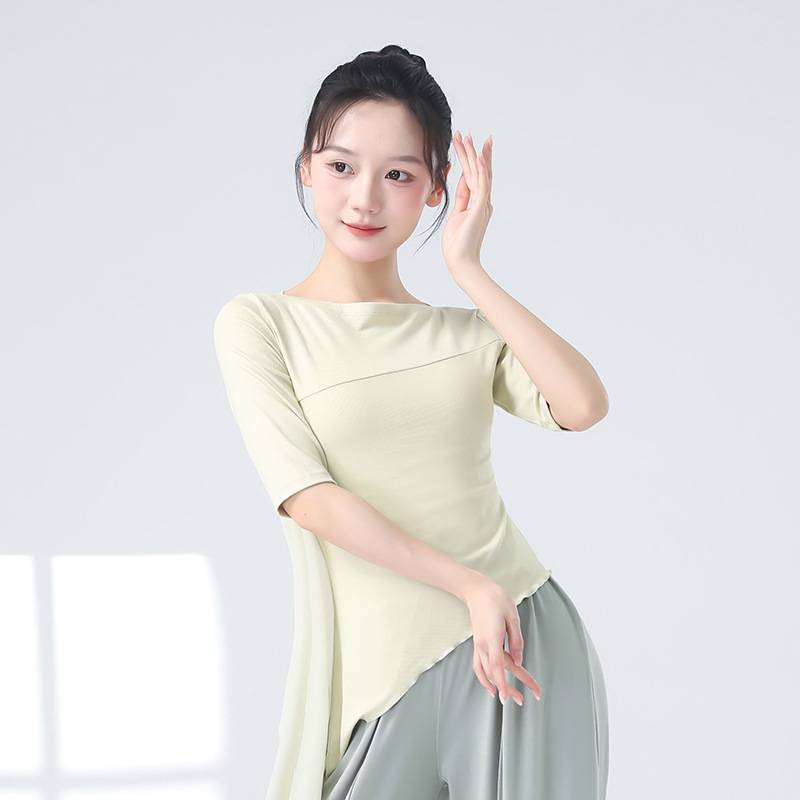 Modern dance exercise girl new dance clothing top Chinese dance classical dance adult fluttering body rhyme clothing