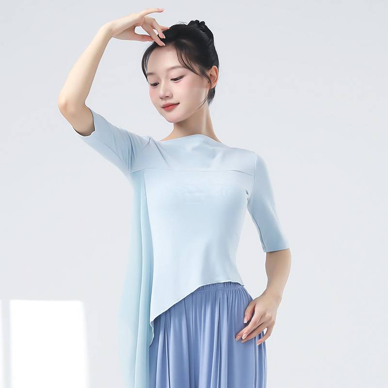 Modern dance exercise girl new dance clothing top Chinese dance classical dance adult fluttering body rhyme clothing