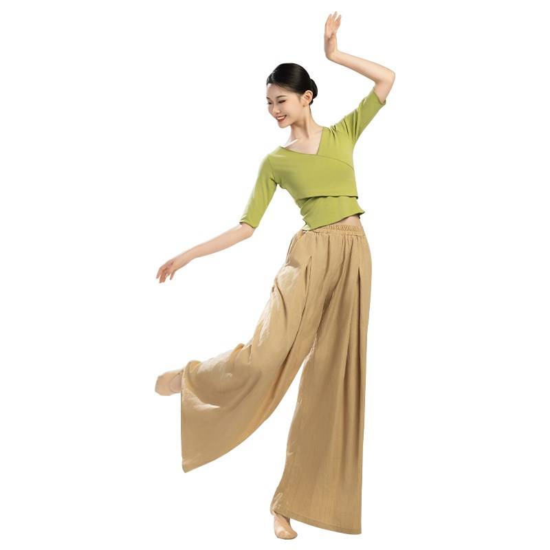 2024 new modern dance practice pants female small wide -leg pants K classical dance daily pants can be made
