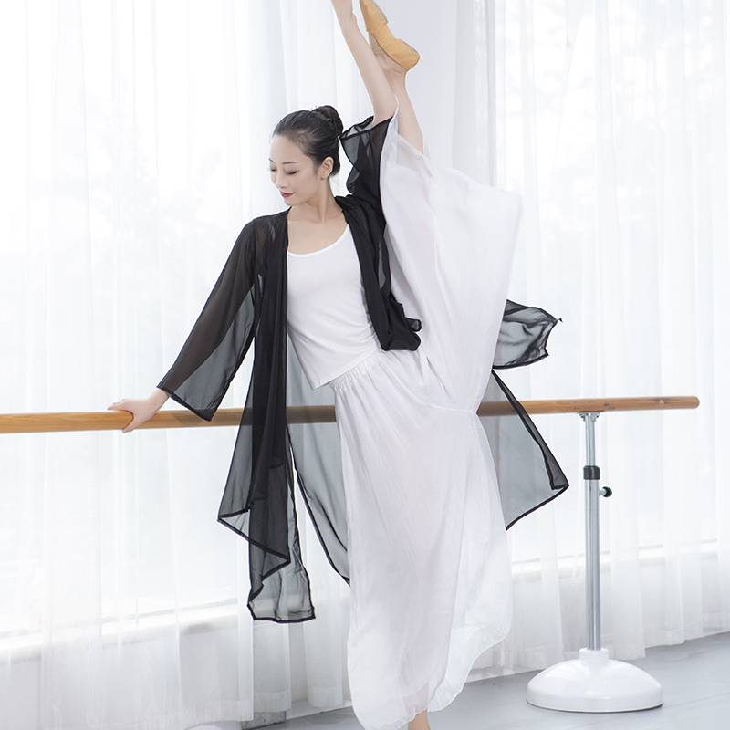 Spot Mangye long ancient style ancient style Chinese classical dance body rhyme b gauze clothing elegant cardigan dance practice service female top