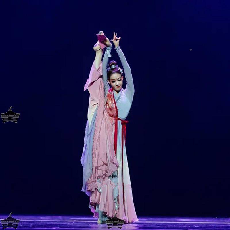 Children's Chinese style classical dance peach blossoms performed women's drama watching dance and clothing Gradm -changing big skirts flowing