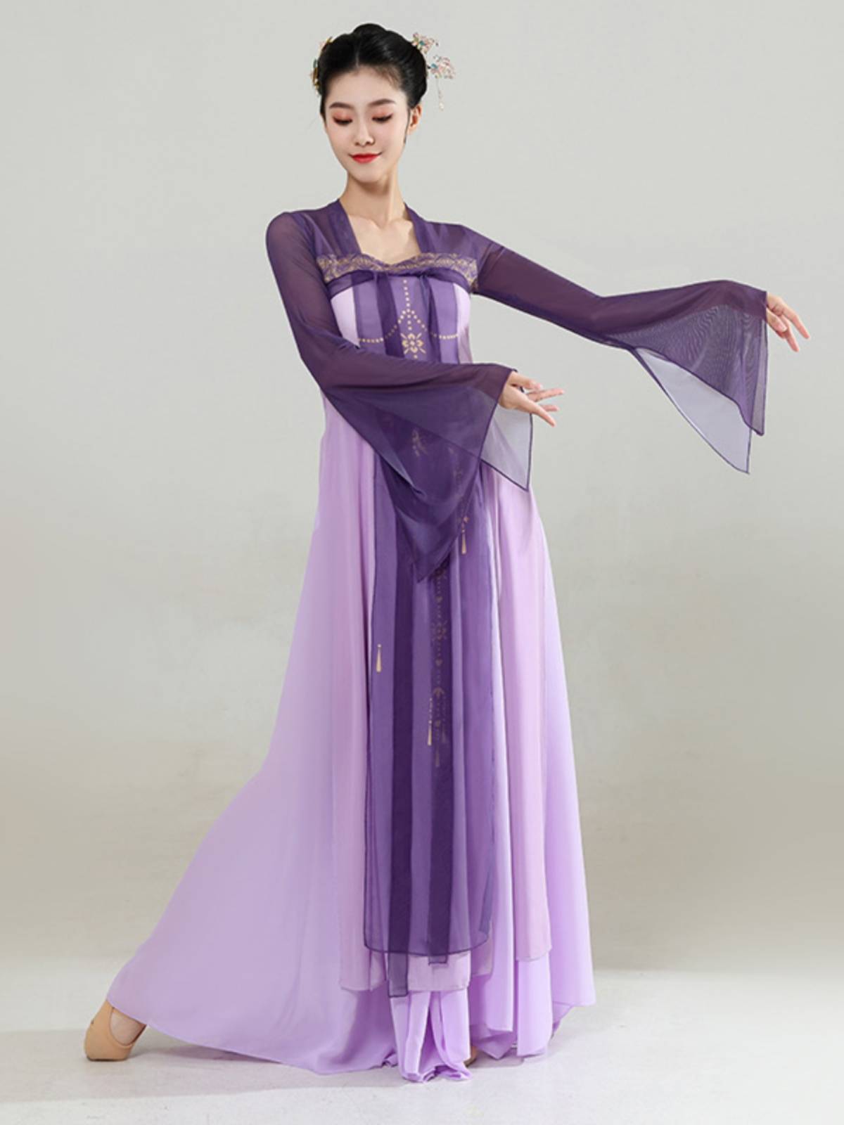 Classical dance dance service female elegant body rhyme long gauze Chinese style performance service art test dance clothing practice service