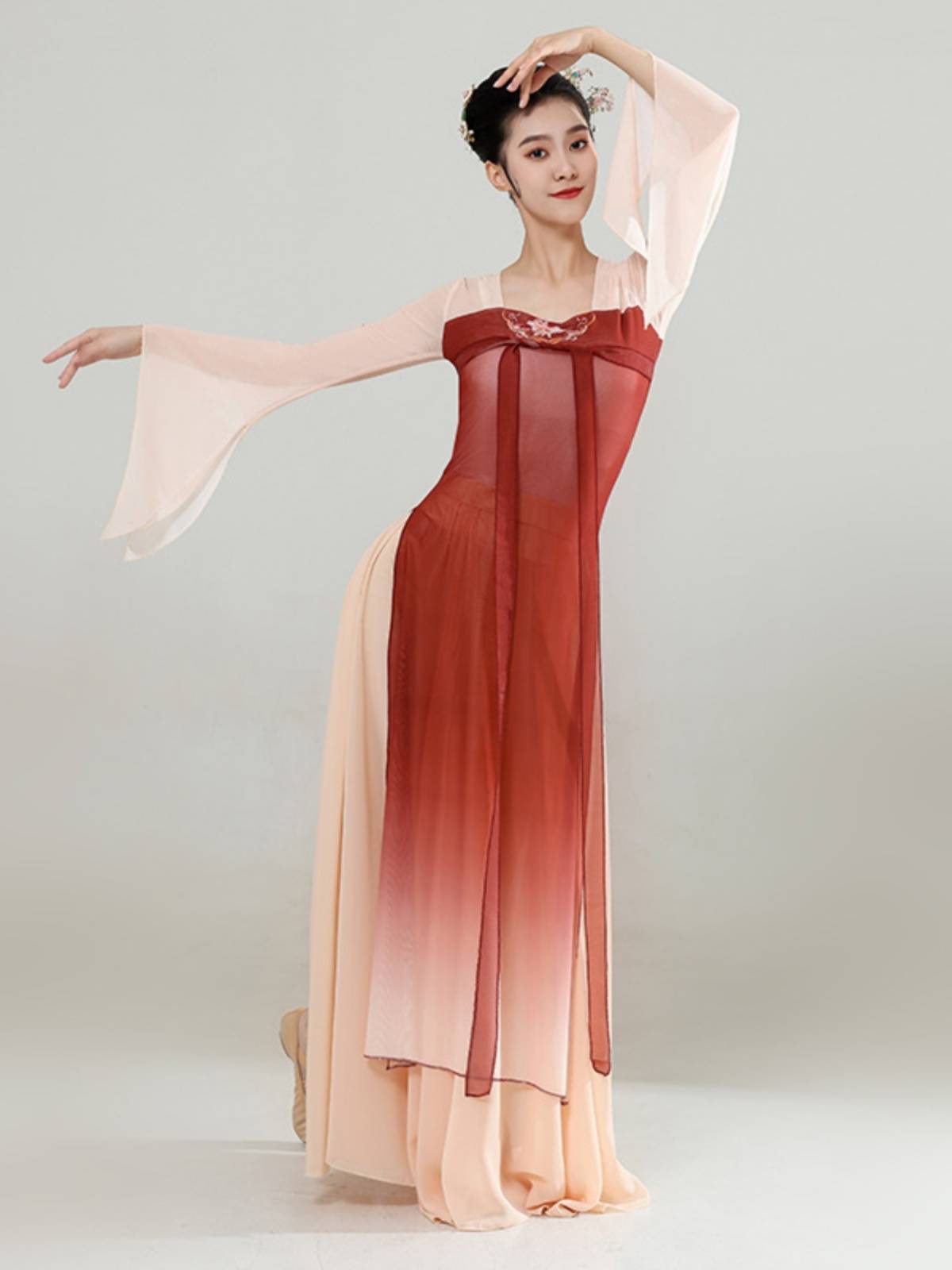 Classical dance dance service female elegant body rhyme long gauze Chinese style performance service art test dance clothing practice service
