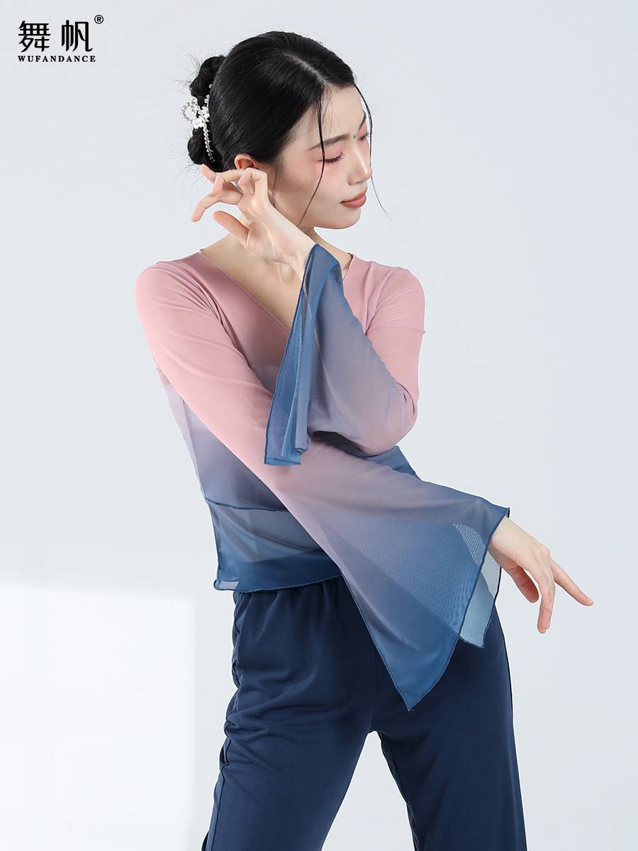 Classical dance clothing practice service Chinese dance dance service new classical dance gauze jacket gradient national style dance clothes clothing