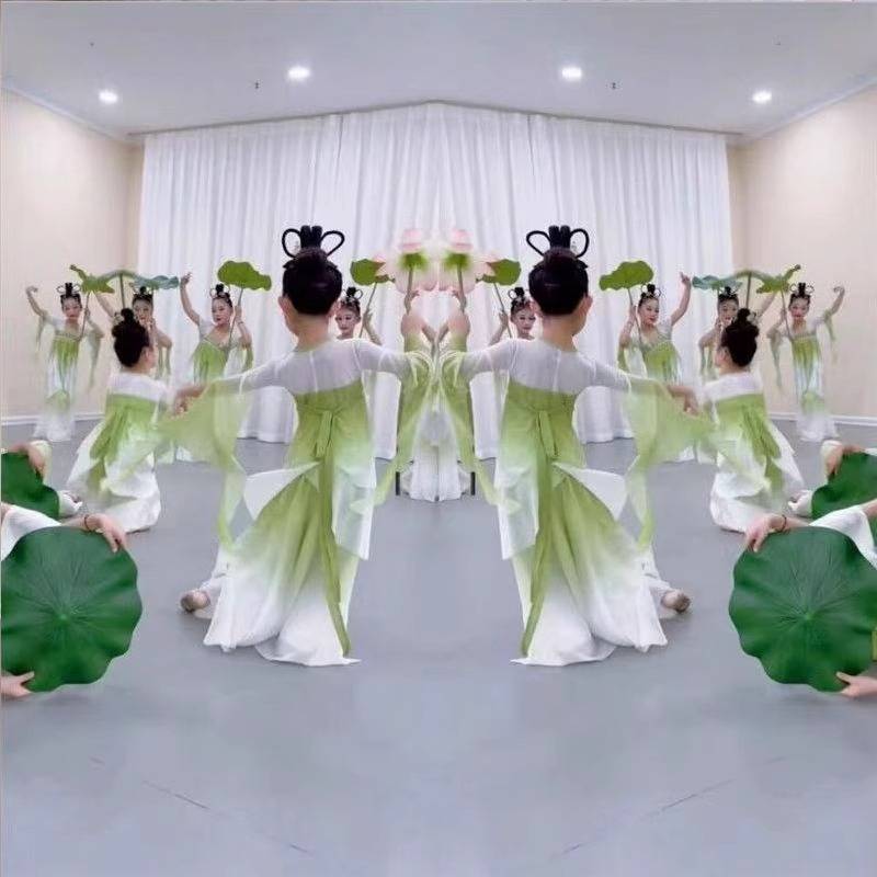 Classical Dance Performance Gradient Women's Practice Services Delivery Delivery Switch Chinese Wind Jiangnan Lotus Umbrella Children's Dance Clothing