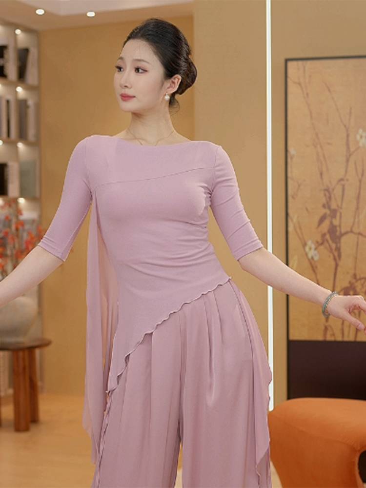 Dance practice service adult women's top classic new summer shape women's short -sleeved training daily daily life