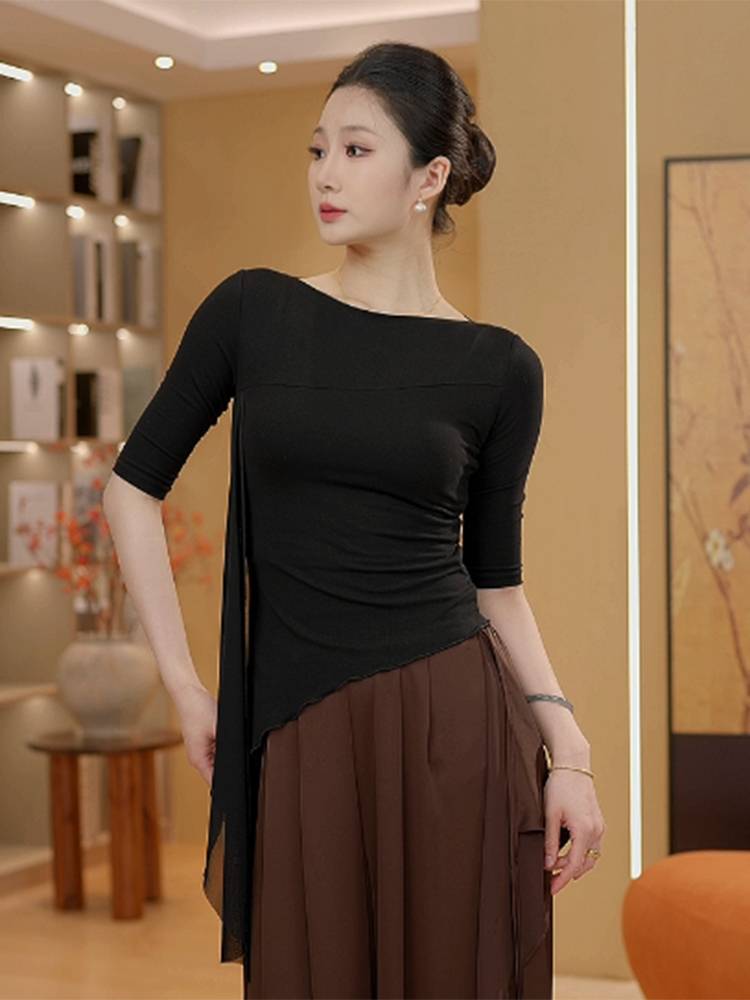 Dance practice service adult women's top classic new summer shape women's short -sleeved training daily daily life