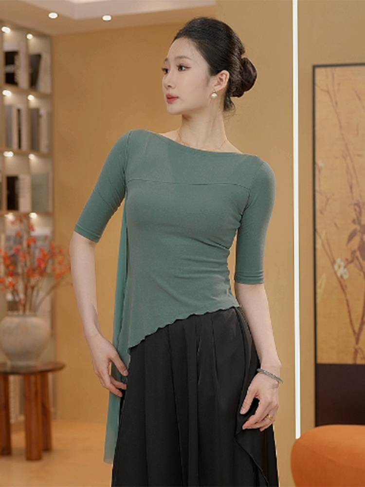Dance practice service adult women's top classic new summer shape women's short -sleeved training daily daily life
