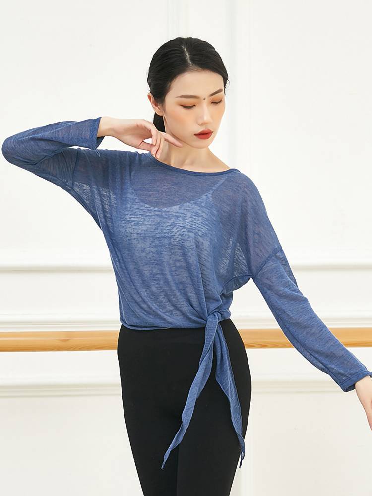 Classical dance exercise jacket gauze women's top split Latin jazz dance service training teacher loose dancing