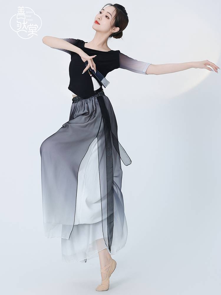 Shan Ran Hall of Modern Dance Dance Practice Service Spring and Summer Short Sleeve Classical Dance Foundation Slim Solutions Chinese Dance Services