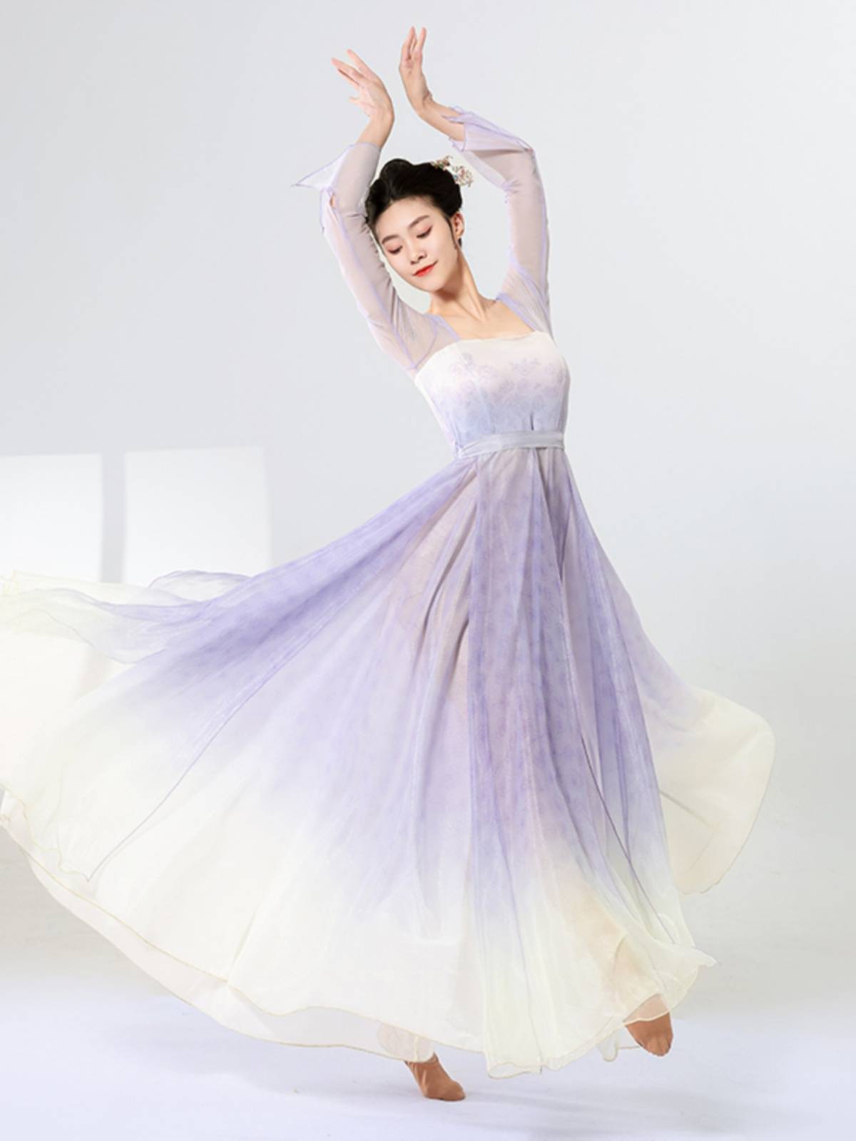 Classical Dance Performance Female Permanent New Body Rhymes Gradm -changing jacket big skirt Chinese dance rose art test service