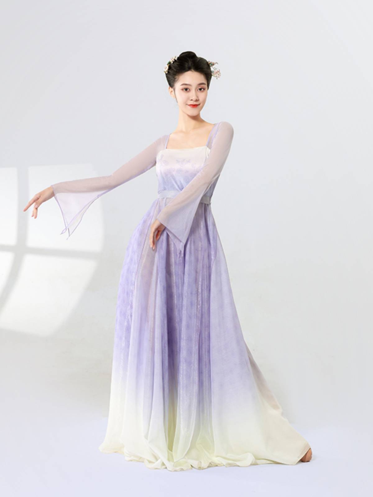 Classical Dance Performance Female Permanent New Body Rhymes Gradm -changing jacket big skirt Chinese dance rose art test service
