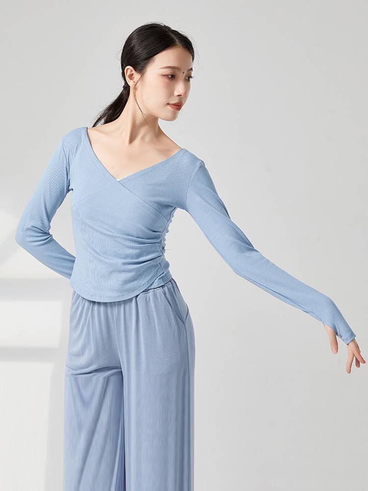 Classical dance exercise, female adult modern dance body performance clothing fashion dance top new spring and summer short sleeves