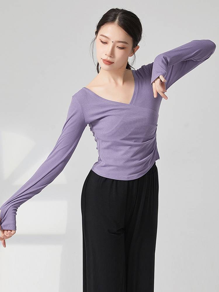 Classical dance exercise, female adult modern dance body performance clothing fashion dance top new spring and summer short sleeves