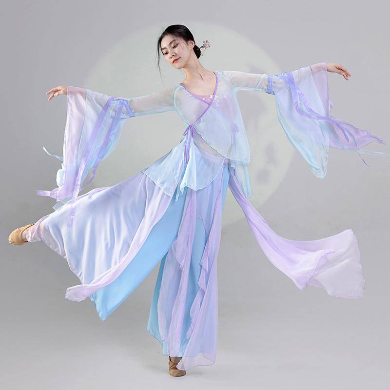 Classical dance clothing female elegant Chinese dance exercise, female body yun yun yunxian ancient style classical dance show show