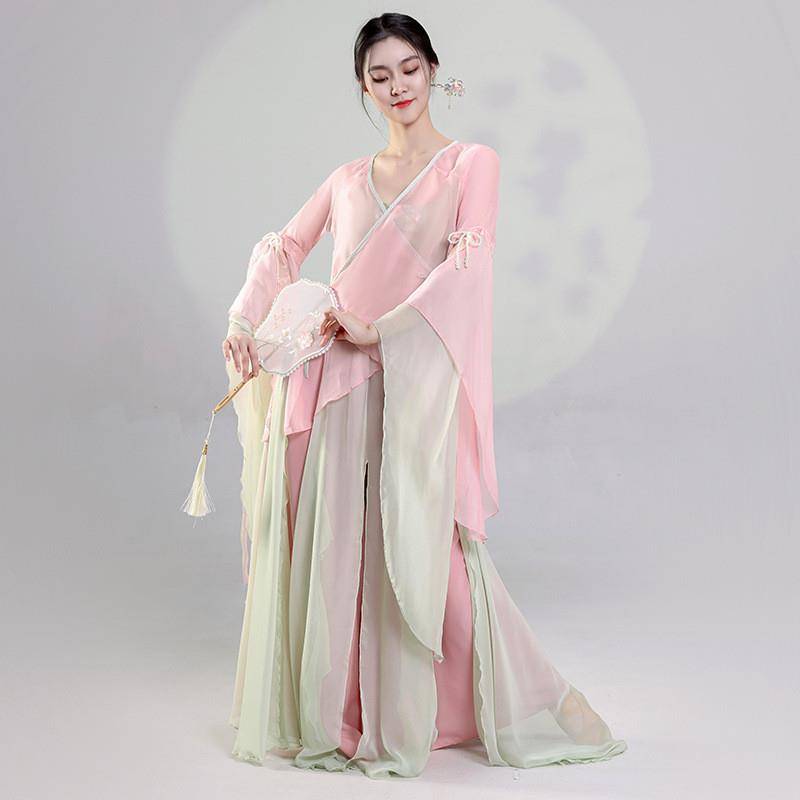 Classical dance clothing female elegant Chinese dance exercise, female body yun yun yunxian ancient style classical dance show show