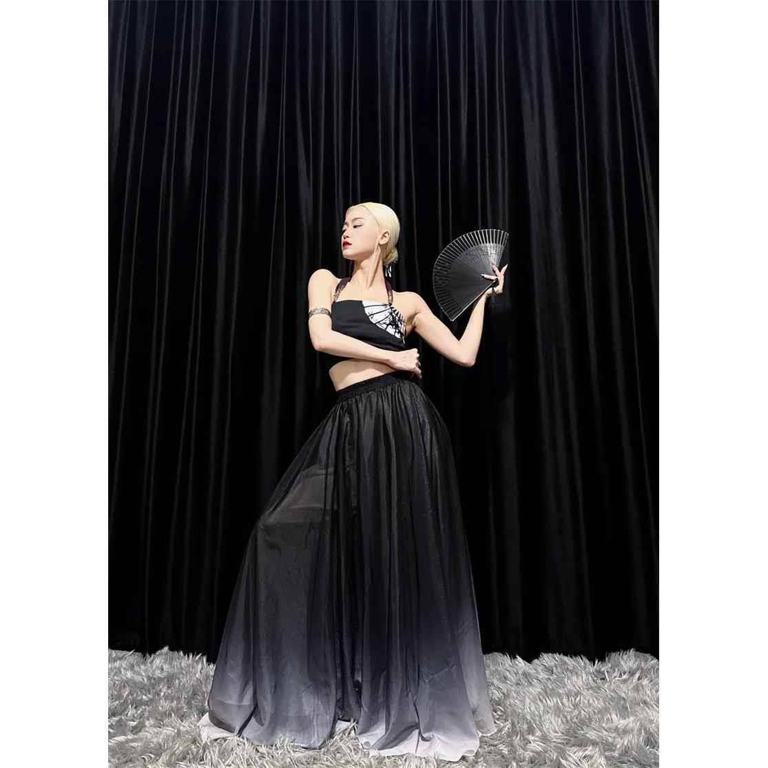 Chinese style dance service adult classical dance performance service girl elegant big skirt 2024 new tube top suspender vest