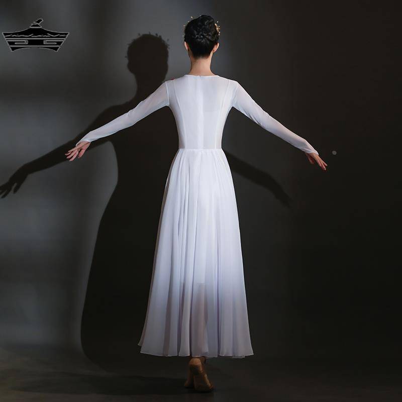 Classical dance big skirt performance clothes girl skirt I and my motherland dress dance clothing opening dance white